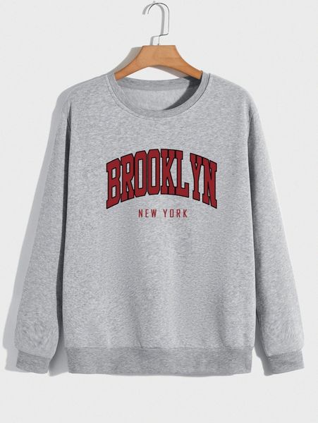 

men letter graphic thermal lined sweatshirt o6so#, Black