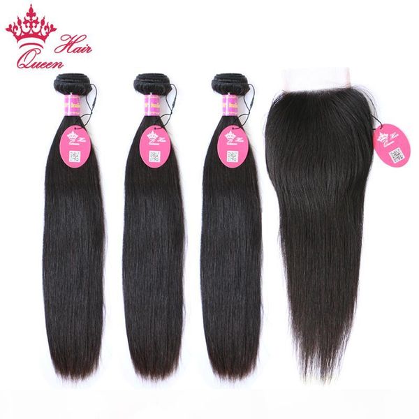 

queen hair brazilian human hair 4pcs lot, Black