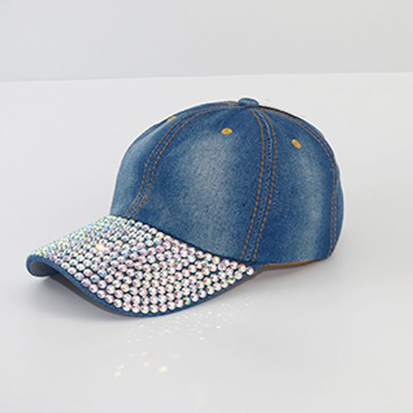 

wide brim shade diamond baseball cap, Blue;gray