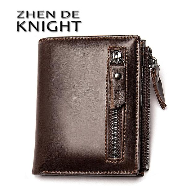 

wallets men's wallet made of genuine leather coin purse for men holder slim money bag short male clutch 6046, Red;black