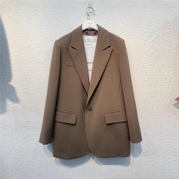 

women's suits & blazers suit blazer women 2021 fall winter fashion black jacket elegant office lady long sleeve coats button up notched, White;black