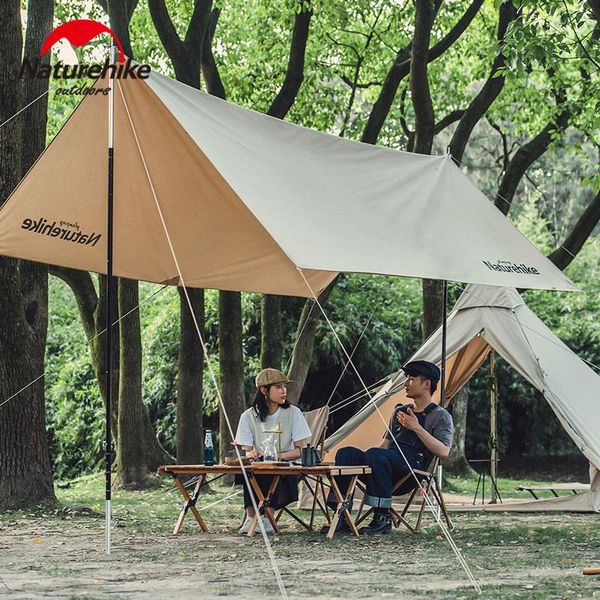 

tents and shelters naturehike outdoor large cotton square sun shelter 4.25kg waterproof sunscreen thicken fabric strengthen locking plate aw