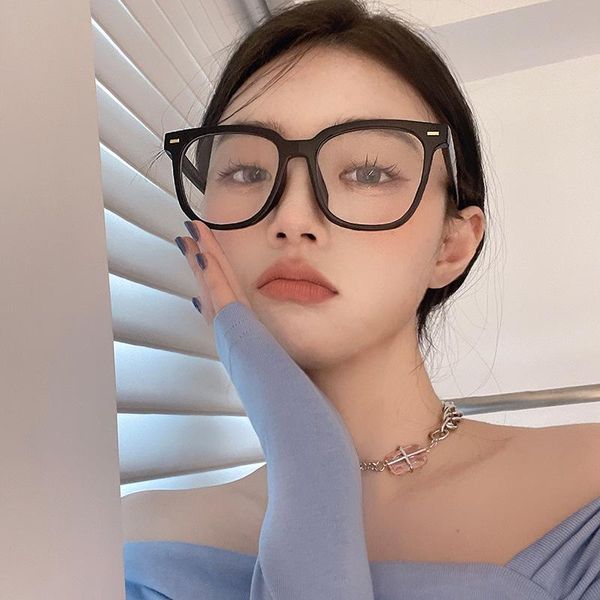 

sunglasses retro thick frame anti-blue glasses women fashion plain men eyewear cute decorative computer, White;black