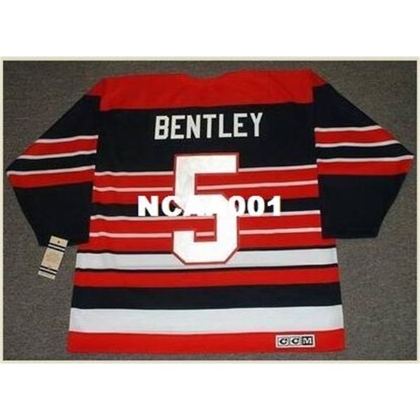 

668s #5 max bentley chicago blackhawks 1940's ccm vintage hockey jersey or custom any name or number retro jersey, Black