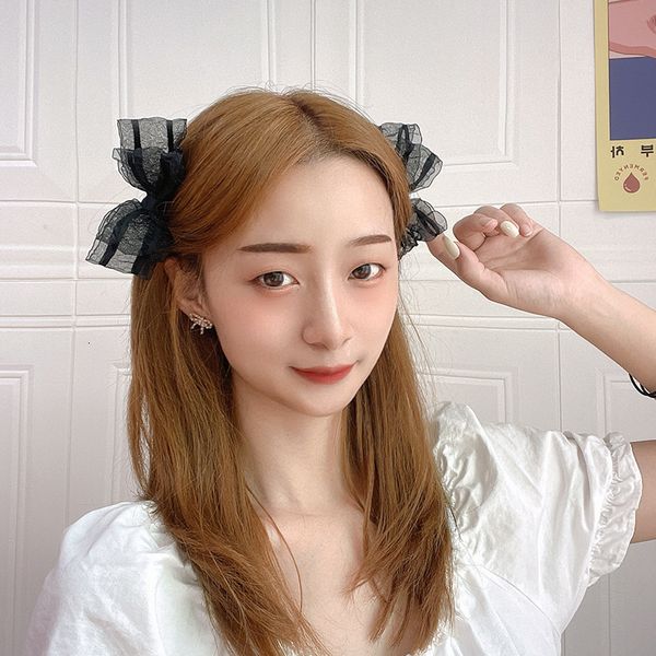 

barrettes hairpin a pair of lace duckbill clip bow headdress net red girl sweet, Golden;silver