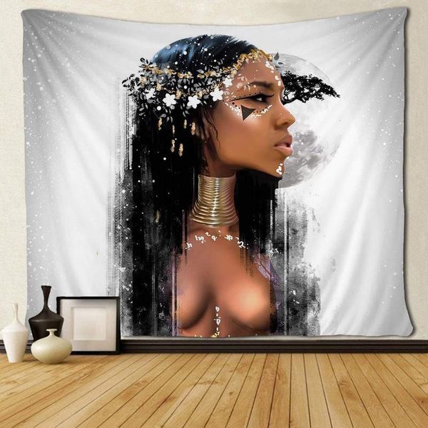 

tapestries african american women elegant hippie art black wall hanging