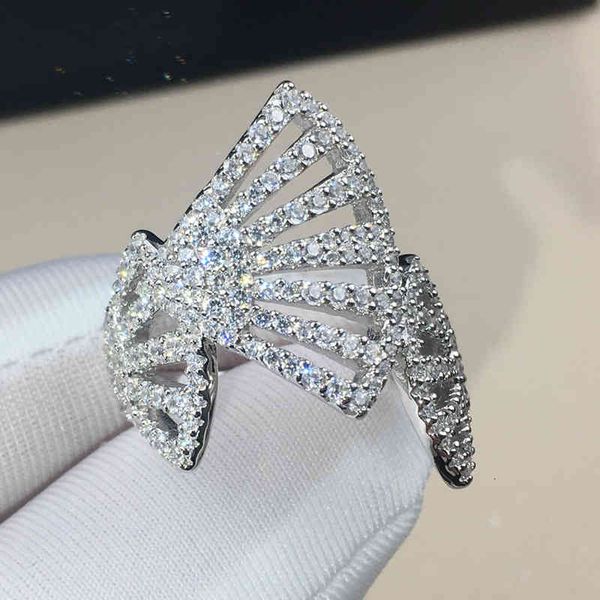 

band rings finger a family s925 sterling silver women's diamond fan temperament middle jewelry