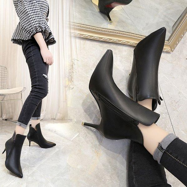 

boots magical2021 33-48 size 47 oversize women's shoes 46 plus large men's short 45 mother 44 thin heels nude 43, Black