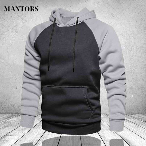 

winter oversize men hoodies long sleeve hooded sweatshirt pullover men's blouse pocket 4xl thick warm coat male 210813, Black