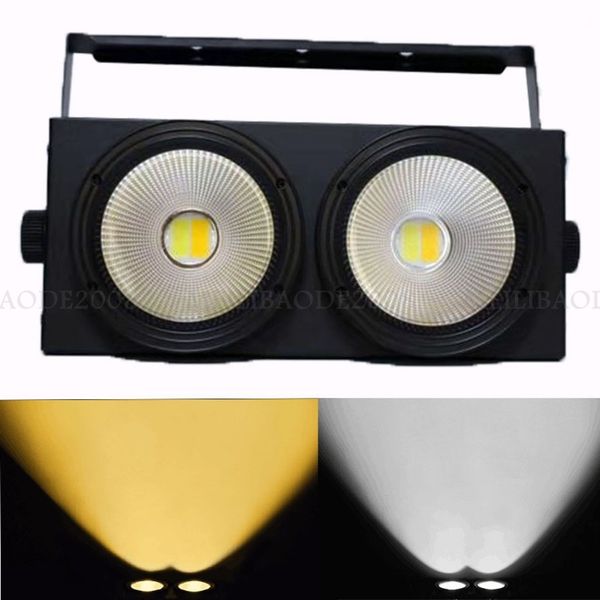 2 occhi 2x100W LED COB DMX Stage Effect Blinder Light Bianco freddo e caldo DJ professionale 200W
