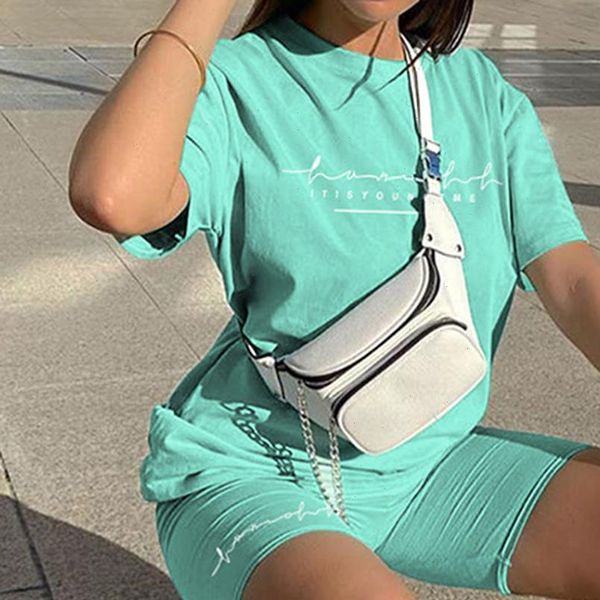 

letter printed biker shorts 2 piece set oversize pullover tshirt jogger short sets for women summer short tracksuit outfits, Gray