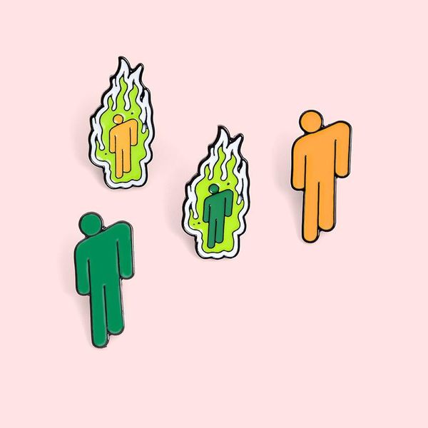 

pins, brooches hoseng carton green and yellow art metal brooch women man badge lapel alloy neo-gothic jewelry enamel pin gift hs_505, Gray