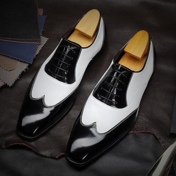 

dress shoes men leather business suit brand bullock genuine black laces wedding mens phenkang