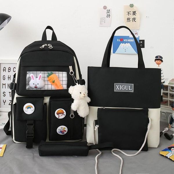 

school bags fashion women backpack kawaii bag mochila cute bookbag for teenager girls waterproof travel backbag rucksack 2021