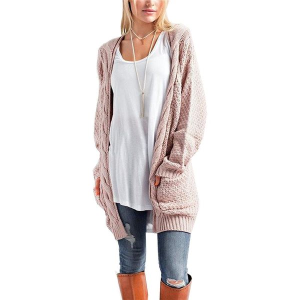 

women's sweaters cardigan sweater women 2021 europe and american wind long loose sleeve thick twist womens vestidos mmy66638, White;black