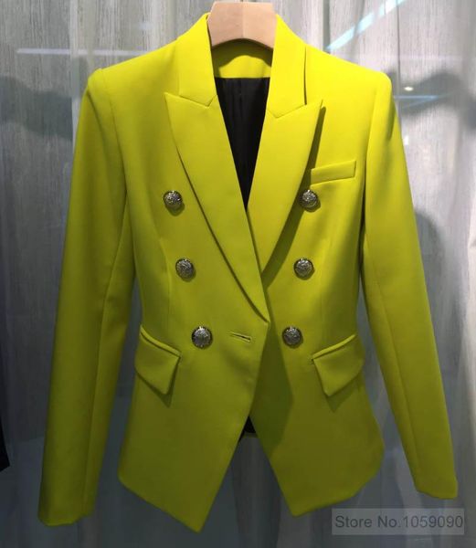 

women's suits & blazers [7evening] - lemon yellow solid color double breasted blazer for woman 2021ss limited class, White;black