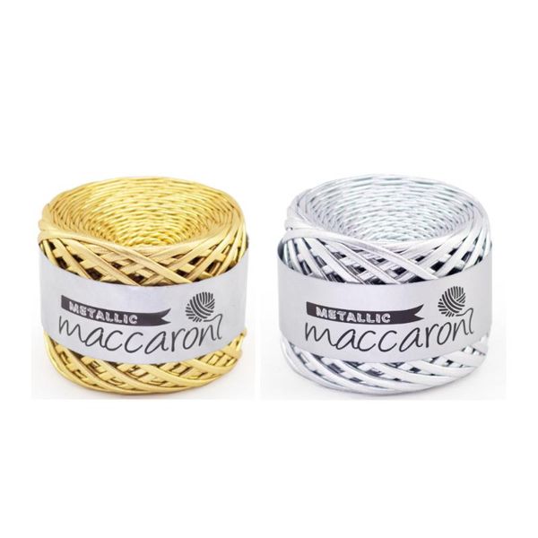 

yarn maccaroni metalic macrame 2.2 mm, Black;white