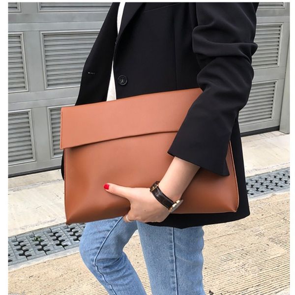 

bag handbag 2021 women's simple and fashionable high-capacity pu letter envelope, Black;red