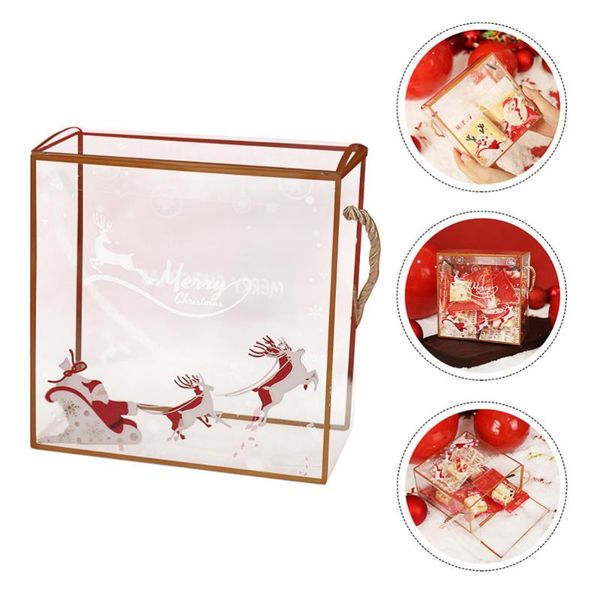

5pcs creative christmas portable candy boxes transparent gift packing boxes