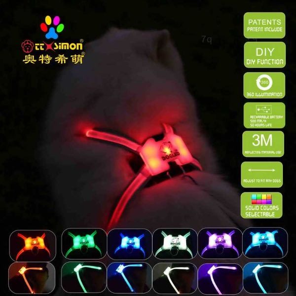 

cc simon unique products nylon led dog collar pet light up collar night puppy lead pets vest