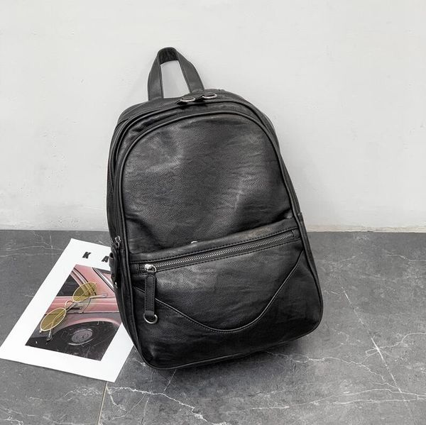

factory wholesale men bag simple joker leather mens backpack large outdoor leisure handbag college style leathers fashion backpacks