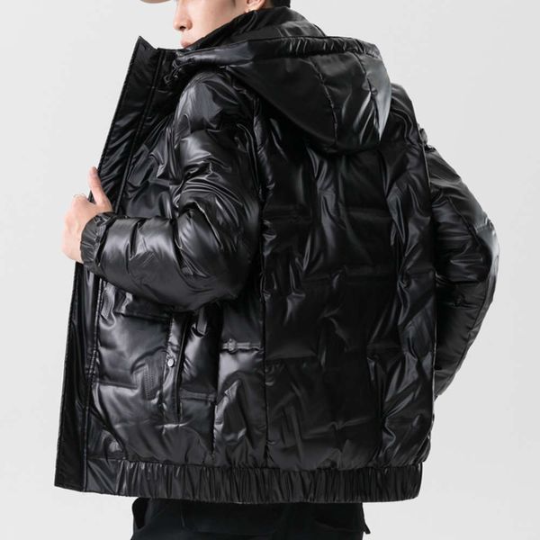 

men's down jacket fashion brand 2020 new short, thin and handsome trend medium and long autumn and winter coat men's wear, Black