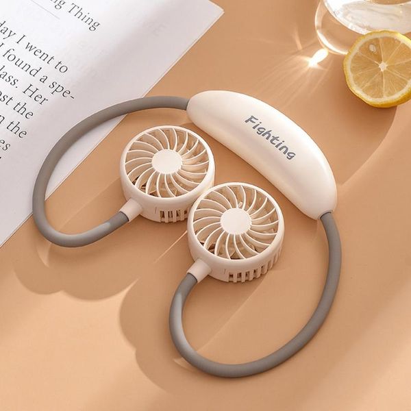 

electric fans creative triangle hanging neck fan portable usb charging small air cooler tool x7xa