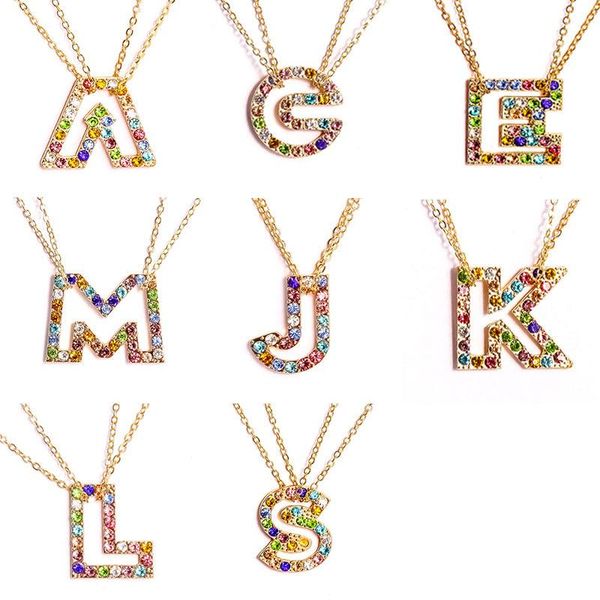 

pendant necklaces fashion letter necklace jewelry alloy rhinestone female models clavicle chain accessories gifts for women,1 pc, Silver