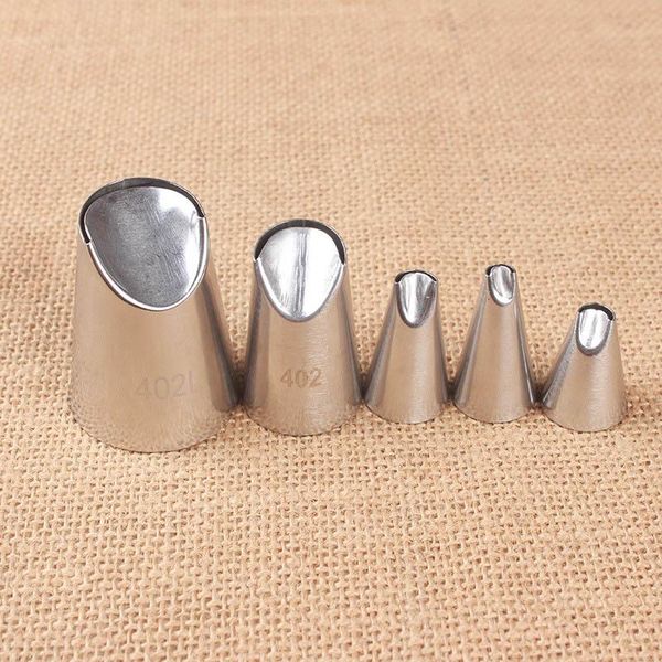 

5pcs icing piping nozzles baking accessories cake decorating tools stainless steel pastry tips durable portable kitchen gadgets &