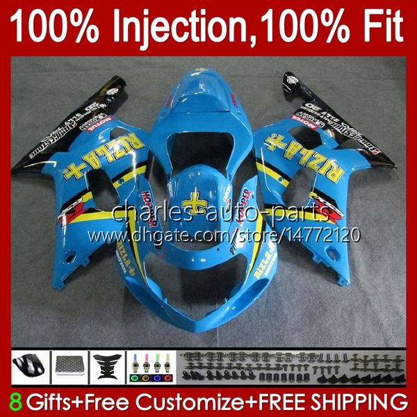 Molde de Injeção para Suzuki GSXR 600 750 CC GSXR600 K1 01-03 Corpo 37No.36 GSXR750 GSXR-750 600cc 750cc 2001 2002 2003 GSXR-600 GSX-R750 01 02 03 OEM Fairing azul lustroso