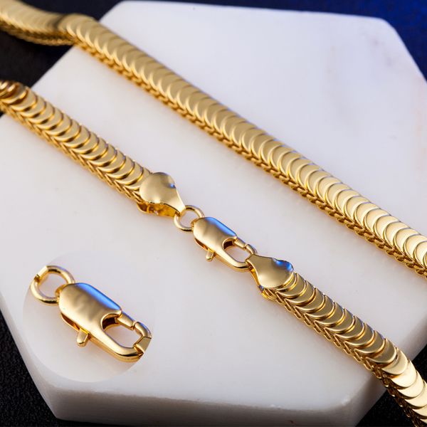 Мода Choker Cool Punk 8mm Gold заполнена Змеящая цепь цепь ожерелье для мужчин оптом