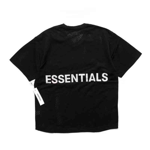 

men's t-shirts 2021ss fog essentials printed women shirts tees hiphop oversized men cotton mesh summer t shirt, White;black