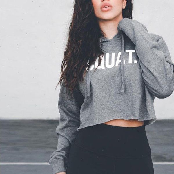 

fashion women letter print short hoody streetwear korean sweatshirt harajuku hoodies female spring casual sweat t2g, Black