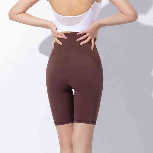 

women's yoga pants 2022 autumn anti crimping high waist yoga shorts curved back hip line fitns sports tight shorts, Black;white