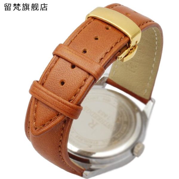 

watch bands genuine leather watchbands black red green blue brown strap with butterfly buckle band bracelet 12 14 16 18 19 20 21 22mm, Black;brown