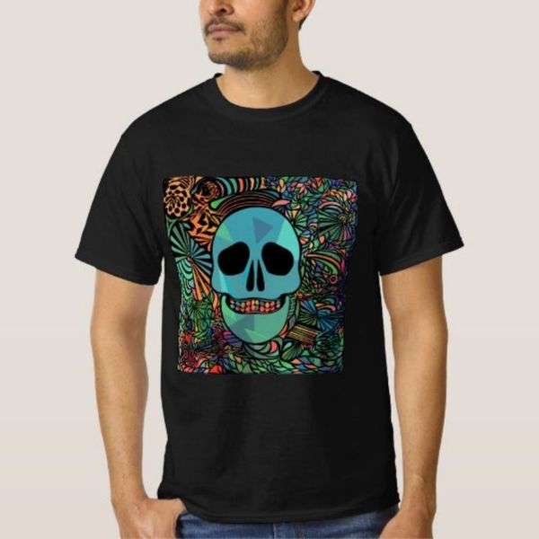 

funny skull pattern men's 3d printed t-shirt visual impact party punk gothic round neck american muscle style short sleeve, White;black