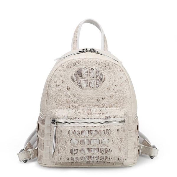 

2021 alligator double shoulder bag fashion leisure travel general large capacity leather backpack for women