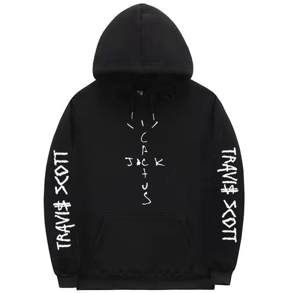 

travis scott hoodie sweatshirts wintere fashion pullovers warm pocket hooded jacket hoodies mens, Black