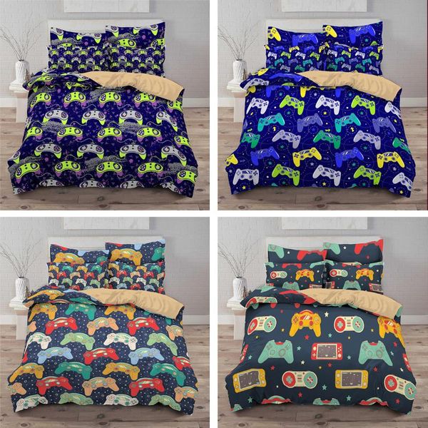 

bedding sets style mobile game elements pattern 3d duvet cover+ pillowcase 2/3pcs single twin  king bed set