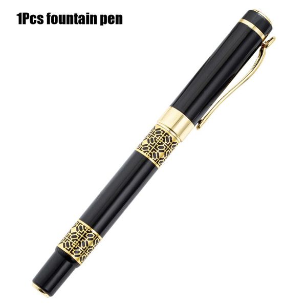 

fountain pens golden carving mahogany business school student office supplies pen ink blue black