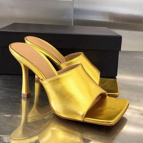 

slippers purple woman leather slides high women summer zapatos de mujer new shoes fashion designer thin heel, Black