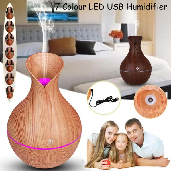 

130ml humidifier electric aroma air diffuser wood grain ultrasonic essential oil mist maker home fragrance lamps