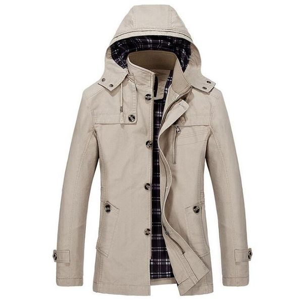 

men's trench coats coat designer spring autumn casual cotton slim fit windbreaker jacket male long jackets men casaco masculino, Tan;black