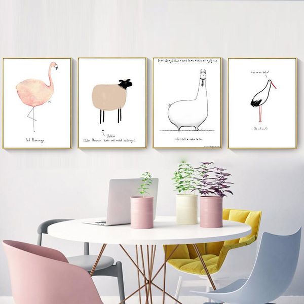

paintings nordic canvas painting animal wall art poster picture abstract home decor modern minimalist kid bedroom living room