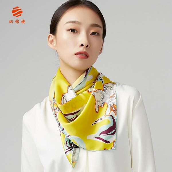 

scarves hangzhou silk real big scarf versatile small female mulberry spring and autumn gift, Blue;gray