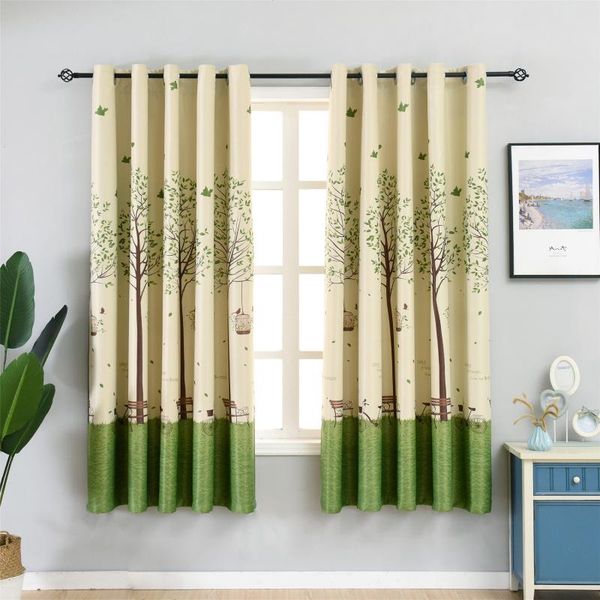 

curtain & drapes blackout curtains for living room bedroom kid kitchen green leaves tree printed window treatment 2824