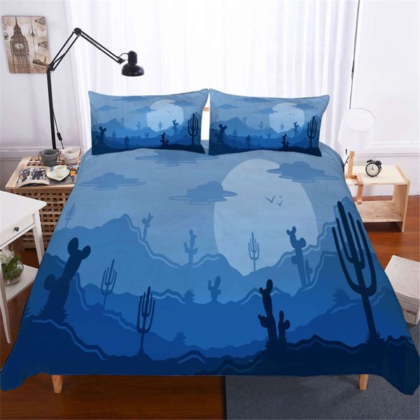 

cactus sunset sky bedding mexican dert rocky mountains art duvet cover set home decor comforter set grad blue color bed cover