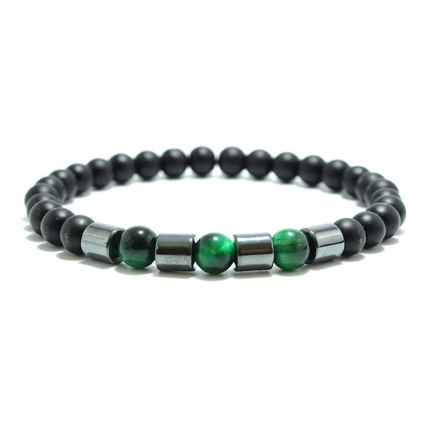 

charm bracelets minimalist natural stone bracelet man female cylinder hematite beaded braslet smooth tiger eye brazalete gift for lover puls, Golden;silver