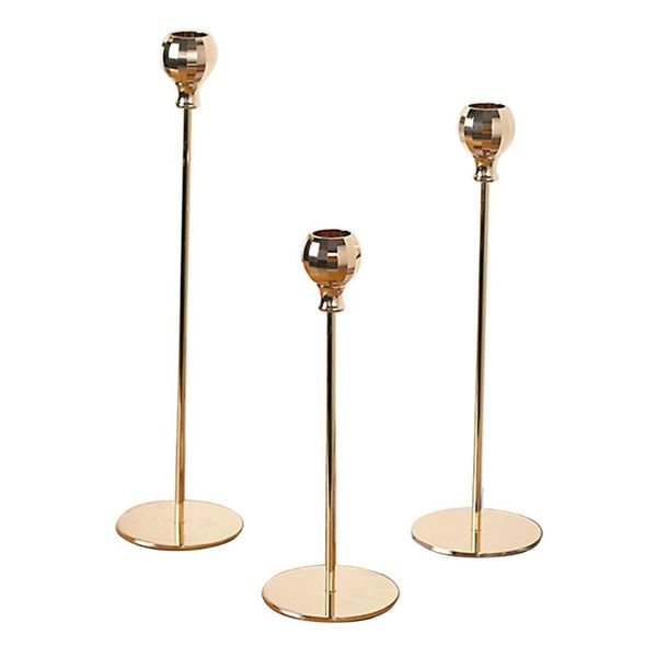 Portacandele Supporto per decorazioni per la casa Candela a lume di candela Candelabro in cera Puntelli regalo Candelabro di lusso in ferro battuto creativo dorato semplice