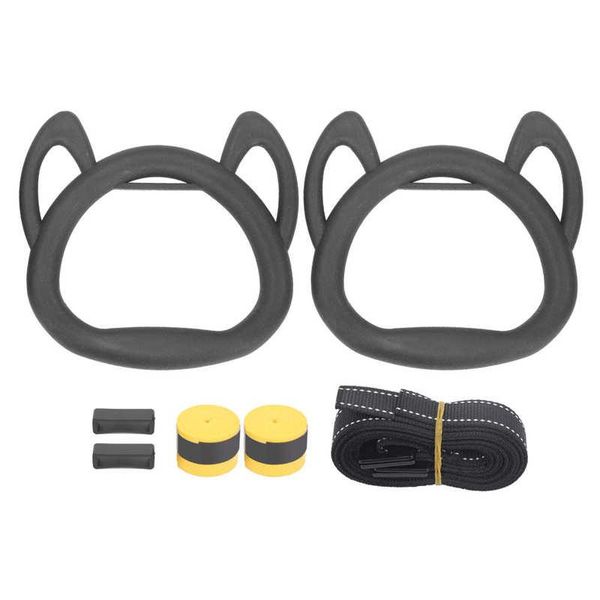 

2pcs body building device children exercise gymnastic hanging rings strength gym ring with adjustable straps pull ups training